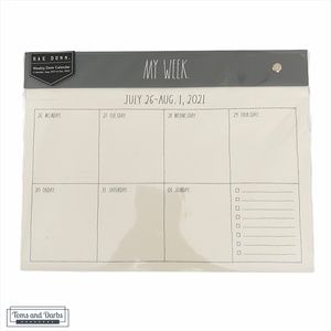 Rae Dunn MY WEEK Weekly Desk Calendar